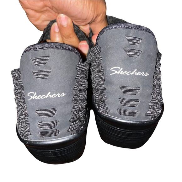 Skechers Walking Platform Slip on Mary Jane Open Toe Shoes Black size 8.5 - Picture 5 of 11